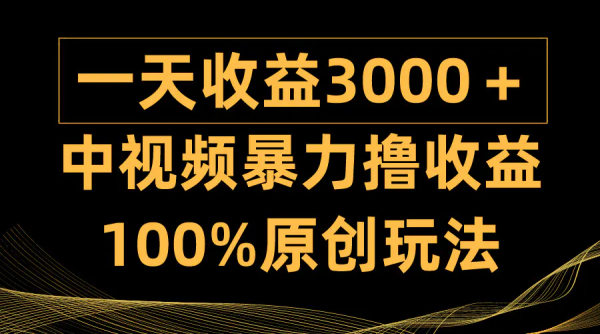 中视频暴力撸收益，日入3000＋，多种变现方式